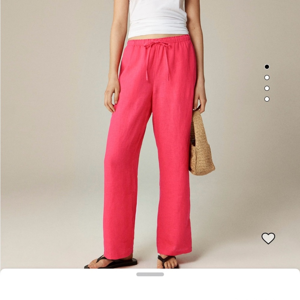 J. Crew Straight Wide Leg Linen Pants